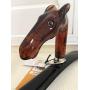 Recalcati Italian Luxury Deluxe Brown Horse Head Marblelike Resin Clothes Hanger