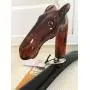 Recalcati Italian Luxury Deluxe Brown Horse Head Marblelike Resin Clothes Hanger Recalcati Italian Luxury Deluxe Brown Horse Head Marblelike Resin Clothes Hanger