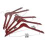 LOHAS Home Solid Walnut Finish Wooden Suit Hangers with Anti-Rust Pant Clips, Pack of 10 LOHAS Home Solid Walnut Finish Wooden Suit Hangers with Anti-Rust Pant Clips, Pack of 10