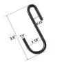 12 Pack 3.5 Inch Black S Shaped Hooks Hanging Hangers for Bathroom Bedroom Office Kitchen Garden