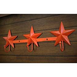 Star Metal Wall Hanger, Large Hook Rack for Entrance, Fire Orange or Pick Color, Hanging Coats Jackets Hats Keys, Bathroom Towel Holder