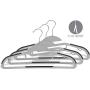 The Great American Hanger Company Grey Slim Line Clothes Hangers with Easy-On S Notch Design and Non-Slip Pads, Boxes of 100 Sturdy and Flexible Hangers with Swivel Hook, Tie Bar, and Strap Hooks