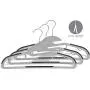 The Great American Hanger Company Grey Slim Line Clothes Hangers with Easy-On S Notch Design and Non-Slip Pads, Boxes of 100 Sturdy and Flexible Hangers with Swivel Hook, Tie Bar, and Strap Hooks