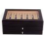 3 Layer Wood Pen Display Boxes 34 Pen Organizer Box, Pen Display Case Storage Box,Top Glass Window Pen Fountain Collection Display Case (Black)