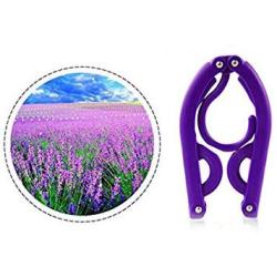 Higere 5Pcs Magic Outdoor Camping Portable Folding Plastic Clothing Coat Hanger(Purple)