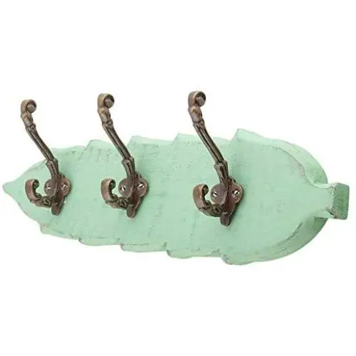 Indianshelf Handmade 1 Artistic Vintage Green Wooden Small Coat Hooks Holders/Key Hooks for Wall Indianshelf Handmade 1 Artistic Vintage Green Wooden Small Coat Hooks Holders/Key Hooks for Wall
