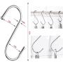 S Hooks for Hanging, Kmeivol 30 Pack S Hooks, Heavy Duty Metal S Hook, Stainless Steel Kitchen Pot Rack Hooks, Clothes, Bags, Towels, Cups, Plants Hooks for Kitchen, Bathroom, Garden, Work Shop