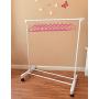 Boottique Child Garment Rack- Kids Closet Organizer- with 10 Childrens Velvet Hangers (Rack with 10 Pink Velvet Hangers)