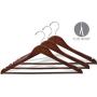 The Great American Hanger Company Wood Suit Hanger w/Solid Wood Bar, Boxes of 100 Space Saving 17 Inch Flat Wooden Hangers w/Walnut Finish & Chrome Swivel Hook & Notches for Shirt Dress or Pants