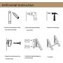 TOOGOO Folding Clothes Hanger Adjustable Drng Rack Retractable Coat Hanger Home Storage Organir Instant Clot, Wall Mounted with Screws,Matte Polished Aluminum alloy2 Packs