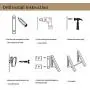 TOOGOO Folding Clothes Hanger Adjustable Drng Rack Retractable Coat Hanger Home Storage Organir Instant Clot, Wall Mounted with Screws,Matte Polished Aluminum alloy2 Packs