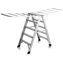 LE Multifunctional Ladder Drying Rack,Two-Way Landing Collapsible Indoor & Outdoor use Thicker Alloy Clothes Hanger Balcony A