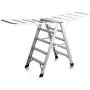 LE Multifunctional Ladder Drying Rack,Two-Way Landing Collapsible Indoor & Outdoor use Thicker Alloy Clothes Hanger Balcony A