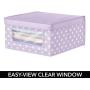 mDesign Soft Stackable Fabric Closet Storage Organizer Holder Boxes - Clear Window, Attached Lid, for Child/Kids Room, Nursery - Polka Dot Print - 4 Pack - Wisteria/Light Purple mDesign Soft Stackable Fabric Closet Storage Organizer Holder Boxes - Clear Window, Attached Lid, for Child/Kids Room, Nursery - Polka Dot Print - 4 Pack - Wisteria/Light Purple