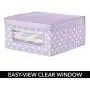 mDesign Soft Stackable Fabric Closet Storage Organizer Holder Boxes - Clear Window, Attached Lid, for Child/Kids Room, Nursery - Polka Dot Print - 4 Pack - Wisteria/Light Purple mDesign Soft Stackable Fabric Closet Storage Organizer Holder Boxes - Clear Window, Attached Lid, for Child/Kids Room, Nursery - Polka Dot Print - 4 Pack - Wisteria/Light Purple