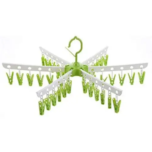 G-Tree Laundry Hanger Drying Rack - Foldable Clip and Drip Hanger with 36 Pins, Clothes Drying Rack, Sock Hanger(Green) G-Tree Laundry Hanger Drying Rack - Foldable Clip and Drip Hanger with 36 Pins, Clothes Drying Rack, Sock Hanger(Green)