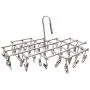 Drying Racks & Nets - Windproof Laundry Socks Hanger Collapsible Stainless Steel Hanging Rack 35 Clothespins Drying Racks - Collapsable Laundry Rack S7 Cloth Hanger Dryer Dry Large Nets Laundry