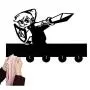 XIAMUXI Cartoon Characters Silhouette Wooden Hanger Christmas Unique Gift Clothes Hat Key Hook/Coat Rack/Wall Hook Modern Home Decoration Wall Stickers Kitchen Bathroom Towel Hook,Black