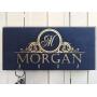 Personalized Black-Gold Key Holder for wall, Monogram key holder, Charcoal Key Holder, Key Hanger, Family name Last Name Wall Key Rack,Custom Gift, Wedding Gift, Closing Gift, Real Foil Letters