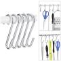 30PC Roontin S Hooks Silver, Heavy Duty Hangers, Metal Iron Hanger S Hooks 30 Pack White - for Hanging Pots and Pans, Coffee Mugs, Utensils, Clothes, Jeans, Towels in Kitchen and Closet Shelf