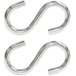 Ugotfeels S Hooks Marine Grade 316 Stainless Steel | 2.4'' Long 0.2''Thickness | S Shaped Hook Hammock Hooks for Hanging and Utility Use - Each Hook Hold 150 lbs - 2 Packs