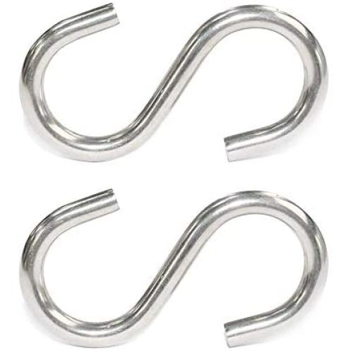 Ugotfeels S Hooks Marine Grade 316 Stainless Steel | 2.4'' Long 0.2''Thickness | S Shaped Hook Hammock Hooks for Hanging and Utility Use - Each Hook Hold 150 lbs - 2 Packs