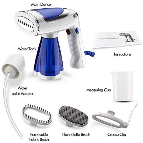 JMG Handheld Garment Steamer 1600W 200Ml, Folding Steamer for Clothes Steamer Portable Steam Iron 3 Gear Adjustment for Home Travelling, Blue