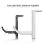 Headphone hanger, Headset Mount, Desk top stick-on headphone hanger, Gaming headset hanger, universal for all over ear and on ear headphones, white