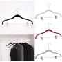 10pcs Random Color with Clips Multifunction Velvet Drying Rack, Garment Suit Non-Slip Closet Clothes Hangers Laundry Wardrobe Organizer