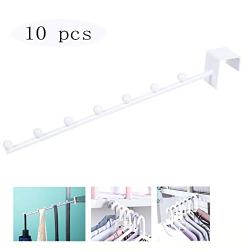 HJYPYJ Magic Hanger,Iron 7 Even Hook Multifunction Folding Hanger,Space-Saving Organizer Hangers,Applicable Bed,Dormitory, Isometric Design/White / 10 pcs