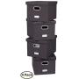 Internets Best Collapsible File Storage Organizer - Decorative Linen Filing & Storage Office Boxes - Letter/Legal - Charcoal - 4 Pack