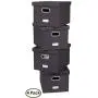 Internets Best Collapsible File Storage Organizer - Decorative Linen Filing & Storage Office Boxes - Letter/Legal - Charcoal - 4 Pack