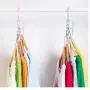 Classify Windproof Multi Layers Drying Laundry Clothes Hanger Household Holder Modern Antislip 5 Circle 360 Degree Rotating Hook 10pcs Random Color