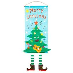 STOBOK Christmas Hanging Decoration Xmas Tree Wreath Ornament Cloth Outdoor Indoor Merry Christmas Door Hanger Porch Sign Holiday Party Supplies (Random Style)