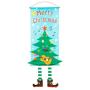 STOBOK Christmas Hanging Decoration Xmas Tree Wreath Ornament Cloth Outdoor Indoor Merry Christmas Door Hanger Porch Sign Holiday Party Supplies (Random Style)