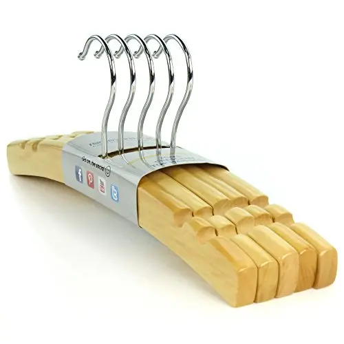HANGERWORLD 20 Natural Wooden 11.8inch Kids Cresent Shaped Notched Coat Clothes Garment Hangers Baby Toddler HANGERWORLD 20 Natural Wooden 11.8inch Kids Cresent Shaped Notched Coat Clothes Garment Hangers Baby Toddler