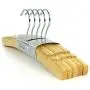 HANGERWORLD 20 Natural Wooden 11.8inch Kids Cresent Shaped Notched Coat Clothes Garment Hangers Baby Toddler HANGERWORLD 20 Natural Wooden 11.8inch Kids Cresent Shaped Notched Coat Clothes Garment Hangers Baby Toddler