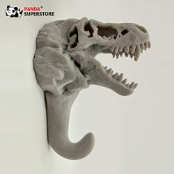 PANDA SUPERSTORE 3pcs Lifelike Dinosaur Fossils Skeleton Resin Wall Hooks Kids Room Decor Hooks for Key Coat Hanger