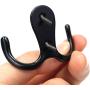 25 Pieces Retro Double Prong Robe Hook Hat Hook Coat Hook Cloth Hanger with 50 Pieces Screws by Erlvery DaMain (Black)