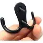 25 Pieces Retro Double Prong Robe Hook Hat Hook Coat Hook Cloth Hanger with 50 Pieces Screws by Erlvery DaMain (Black)