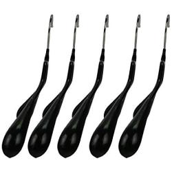 Mawa by Reston Lloyd BodyForm Series Non-Slip Space-Saving Extra Wide Clothes Hanger For Jackets, Suits & Coats, Style 46/L, Set of 5, Black