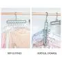 Blusea Multifunctional Folding Magic Clothes Hanger, Creative Nine Holes Rotate Drying Hanger, Anti-Skid Space-Saving Closet Organizer with 9 Holes