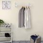 MyGift 24-Inch White Metal Wall-Mounted Garment Hanging Bar
