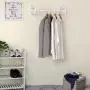 MyGift 24-Inch White Metal Wall-Mounted Garment Hanging Bar MyGift 24-Inch White Metal Wall-Mounted Garment Hanging Bar