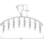 Laundry Drying Rack Clothes Hanger with 8 Clothespins 4.0mm for Drying Socks, Baby Clothes, Bras, Towel, Underwear, Hat, Scarf, Pants, Gloves, Anti Wind Hook