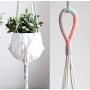 Macrame Plant Hanger, Cotton Rope Hanging Plant Holder, Color Block Hanging Planter