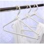 5Pcs Clothes Hanger Plastic Pearl Beaded Bow Clothes Dress Coat Hangers Closet Coat Storage Organizer Dry Rack Random Color