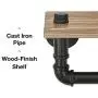 BelVIST Industrial Pipe Toilet Paper Holder with Rustic Wooden Shelf Metal Wall Storage Iron Pipe Roll Hanger for Bathroom, Washroom BelVIST Industrial Pipe Toilet Paper Holder with Rustic Wooden Shelf Metal Wall Storage Iron Pipe Roll Hanger for Bathroom, Washroom