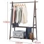 PeaceipUS Solid Wood Coat Rack Floor Style Simple Hangers Bedroom Living Room Wooden Clothes Racks Childrens Storage Rack (Color : Brown)