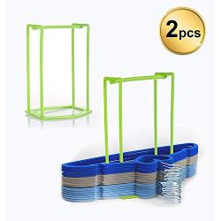 Standing Clothes Hanger Stacker Holder, 2 pcs Drying Rack Caddy Premium Grade PP for Tidier Laundry Room Closet Organizer, Large Capacity Hold Up to 30 Hangers with Manual for Installation